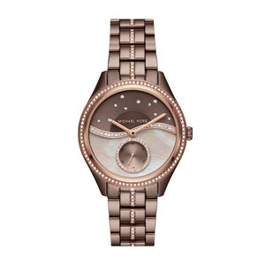 Michael Kors Lauryn Rose Gold Dial Brown Steel Strap Watch for Women - MK3757 Authentic Buy Shop Now