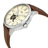 Fossil Townsman Automatic White Dial Brown Leather Strap Watch for Men - ME3064 Authentic Buy Shop Now