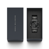 Daniel Wellington Iconic Chronograph Black Dial Black Steel Strap Watch For Men - DW00100642 Authentic Buy Shop Now