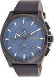 Hugo Boss Grandmaster Blue Dial Black Leather Strap Watch for Men - 1513883 Authentic Buy Shop Now