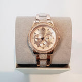Michael Kors Tibby Chronograph Crystals Rose Gold Dial Rose Gold Steel Strap Watch For Women - MK6826 Authentic Buy Shop Now