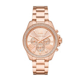 Michael Kors Wren Chronograph Rose Gold Dial Rose Gold Steel Strap Watch for Women - MK7430 Authentic Buy Shop Now