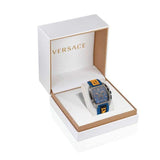 Versace Iconic Dominus Chronograph Blue Dial Blue Rubber Strap Watch For Men - VE6H00323 Authentic Buy Shop Now