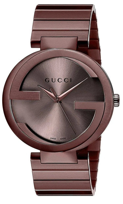 Gucci Interlocking XL Brown Dial Brown Steel Strap Watch For Men - YA133211 Authentic Buy Shop Now