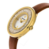 Swarovski Crystalline Pure White Dial Brown Leather Strap Watch for Women - 5275040 Authentic Buy Shop Now