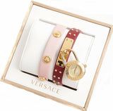Versace Medusa Lock Icon Gold Dial Red Leather Strap Watch for Women - VEDW00319 Authentic Buy Shop Now