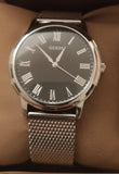 Guess Analog Black Dial Silver Mesh Bracelet Watch for Men - W1263G1 Authentic Buy Shop Now