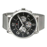 Tommy Hilfiger Chronograph Black Dial Silver Mesh Bracelet Watch for Men - 1791292 Authentic Buy Shop Now