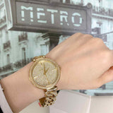 Michael Kors Catelyn Crystals Gold Dial Gold Steel Strap Watch For Women - MK4674 Authentic Buy Shop Now