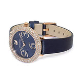 Swarovski Crystal Frost Blue Dial Blue Leather Strap Watch for Women - 5484061 Authentic Buy Shop Now