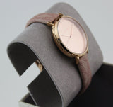 Michael Kors Jayne Three Hand Rose Gold Dial Pink Leather Strap Watch For Women - MK7130 Authentic Buy Shop Now