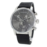 Calvin Klein City Chronograph Black Dial Black Leather Strap Watch for Men - K2G271C3 Authentic Buy Shop Now