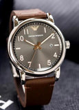 Emporio Armani Luigi Quartz Grey Dial Brown Leather Strap Watch For Men - AR11175 Authentic Buy Shop Now