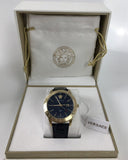 Versace Univers Navy Blue Dial Navy Blue Leather Strap Watch for Men - VEBK00318 Authentic Buy Shop Now