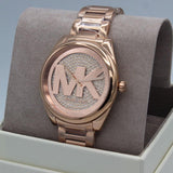 Michael Kors Janelle Quartz Crystals Rose Gold Dial Rose Gold Steel Strap Watch For Women - MK7312 Authentic Buy Shop Now