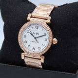 Coach Madison Crystals White Dial Rose Gold Steel Strap Watch For Women - 14502405 Authentic Buy Shop Now