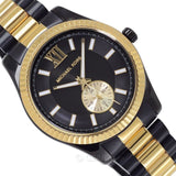 Michael Kors Lexington Quartz Black Dial Two Tone Steel Strap Watch For Men - MK8948 Authentic Buy Shop Now
