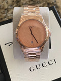 Gucci G Timeless Quartz Gold Dial Gold Steel Strap Watch For Women - YA126482 Authentic Buy Shop Now