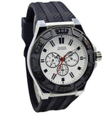 Guess Force Analog Quartz White Dial Black Rubber Strap Watch For Men - W0674G3 Authentic Buy Shop Now