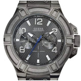 Guess Rigor Multifunction Black Dial Black Steel Strap Watch For Men - W0218G1 Authentic Buy Shop Now