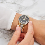 Michael Kors Lauryn Crystal Pave Black Dial Two Tone Steel Strap Watch For Women - MK4403 Authentic Buy Shop Now