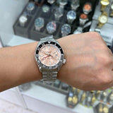 Seiko 5 Sports GMT Thong Sia Limited Edition Brown Dial Silver Steel Strap Watch for Men - SSK043K1 Authentic Buy Shop Now
