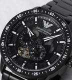 Emporio Armani Meccanico Automatic Black Dial Black Steel Strap Watch For Men - AR60054 Authentic Buy Shop Now