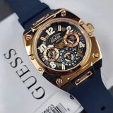 Guess Prodigy Multifunction Navy Blue Dial Blue Silicone Strap Watch For Men - GW0569G3 Authentic Buy Shop Now