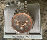 Michael Kors Ritz Three-Hand Glitz Rose Gold Dial Rose Gold Steel Strap Watch for Women - MK6748 Authentic Buy Shop Now