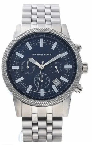Michael Kors Hutton Chronograph Blue Dial Blue Steel Strap Watch For Men - MK8952 Authentic Buy Shop Now