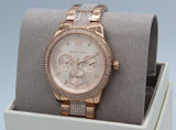Michael Kors Tibby Chronograph Crystals Rose Gold Dial Rose Gold Steel Strap Watch For Women - MK6826 Authentic Buy Shop Now