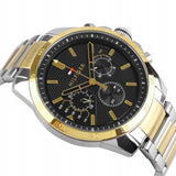 Tommy Hilfiger Decker Chronograph Black Dial Two Tone Steel Strap Watch for Men - 1791559 Authentic Buy Shop Now