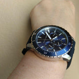 Michael Kors Cunningham Multifunction Blue Dial Black Rubber Strap Watch For Men - MK7160 Authentic Buy Shop Now