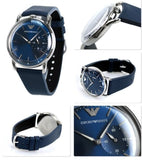 Emporio Armani Aviator Quartz Blue Dial Blue Leather Strap Watch For Men - AR11335 Authentic Buy Shop Now