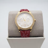Michael Kors Tibby Multifunction Silver Dial Red Leather Strap Watch For Women - MK2975 Authentic Buy Shop Now