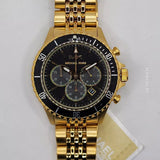 Michael Kors Bayville Chronograph Black Dial Gold Steel Strap Watch For Men - MK8726 Authentic Buy Shop Now