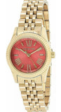 Michael Kors Lexington Quartz Orange Dial Gold Steel Strap Watch For Women - MK3284 Authentic Buy Shop Now
