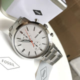 Fossil Townsman White Dial Silver Steel Strap Watch for Men - FS5346 Authentic Buy Shop Now