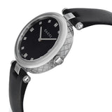 Gucci Diamantissima Diamonds Black Dial Black Leather Strap Watch For Women - YA141403 Authentic Buy Shop Now