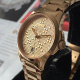 Gucci G Timeless Quartz Gold Dial Gold Steel Strap Watch For Women - YA126482 Authentic Buy Shop Now