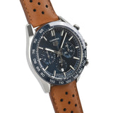Tag Heuer Carrera Automatic Chronograph Blue Dial Brown Leather Strap Watch for Men - CBN2A1A.FC6537 Authentic Buy Shop Now