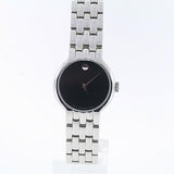 Movado Veturi Quartz Black Dial Silver Steel Strap Watch for Women - 0606338 Authentic Buy Shop Now