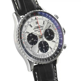 Breitling Navitimer B01 Chronograph 43 Silver Dial Black Leather Strap Watch for Men - AB0138241G1P1 Authentic Buy Shop Now