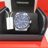 Salvatore Ferragamo 1927 Chrono Analog Blue Dial Blue Leather Strap Watch for Men - SFKZ00223 Authentic Buy Shop Now