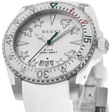 Gucci Dive Quartz White Dial White Rubber Strap Watch For Men - YA136337 Authentic Buy Shop Now
