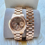 Michael Kors Runway Chronograph Analog Rose Gold Dial Rose Gold Steel Strap Watch for Women - MK7453 Authentic Buy Shop Now