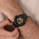 Fossil Townsman Automatic Skeleton Black Dial Black Steel Strap Watch for Men - ME3197 Authentic Buy Shop Now