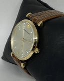 Emporio Armani Gianni T Bar Beige Dial Brown Leather Strap Watch For Women - AR1883 Authentic Buy Shop Now