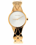 Calvin Klein Snake Silver Dial Rose Gold Steel Strap Watch For Women - K6E23646 Authentic Buy Shop Now