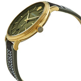 Versace V-Circle Quartz Green Dial Green Leather Strap Watch for Men - VEBQ01519 Authentic Buy Shop Now